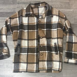 Plaid Button-Up Jacket